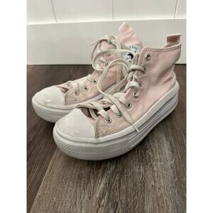 Converse Chuck Taylor All Star Move platform HT sneakers in pink sz 2 youth